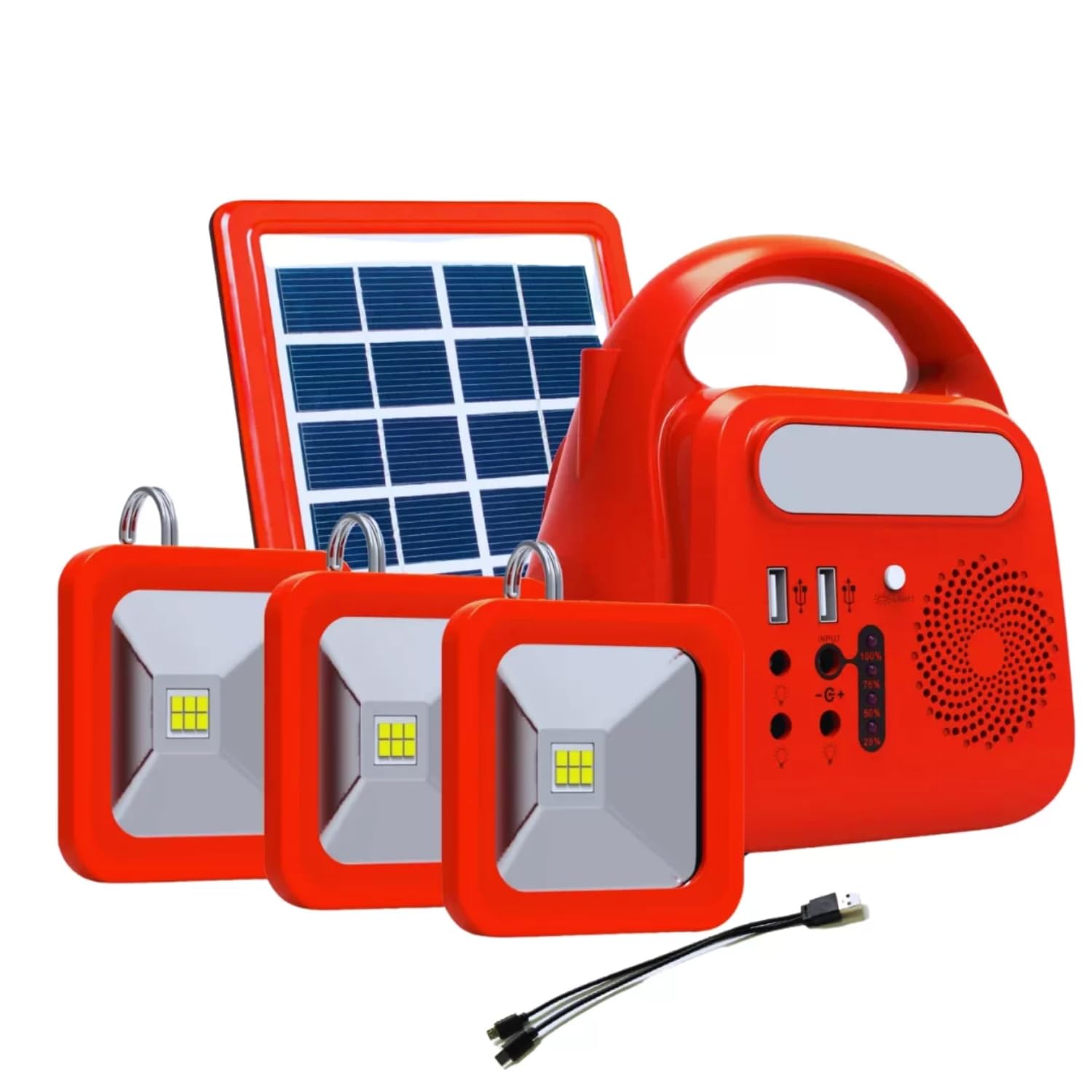 Drumstone (𝟏𝟓 𝐘𝐞𝐚𝐫𝐬 𝐰𝐚𝐫𝐫𝐚𝐧𝐭𝐲) LED ML-5090 Mini Solar Inverter Kit with 10W Panel, 3 LED Bulbs, 6000mAh Battery, USB Charging – Emergency Light for Home, Camping, Outdoor & Off-Grid Use-image-10