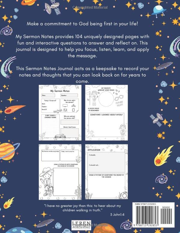 My Sermon Notes 52 Weeks of Creative Note-Taking for Boys Ages 7+: A Helpful Tool to Help your Children Focus, Listen, Learn and Apply the Message - Image 2