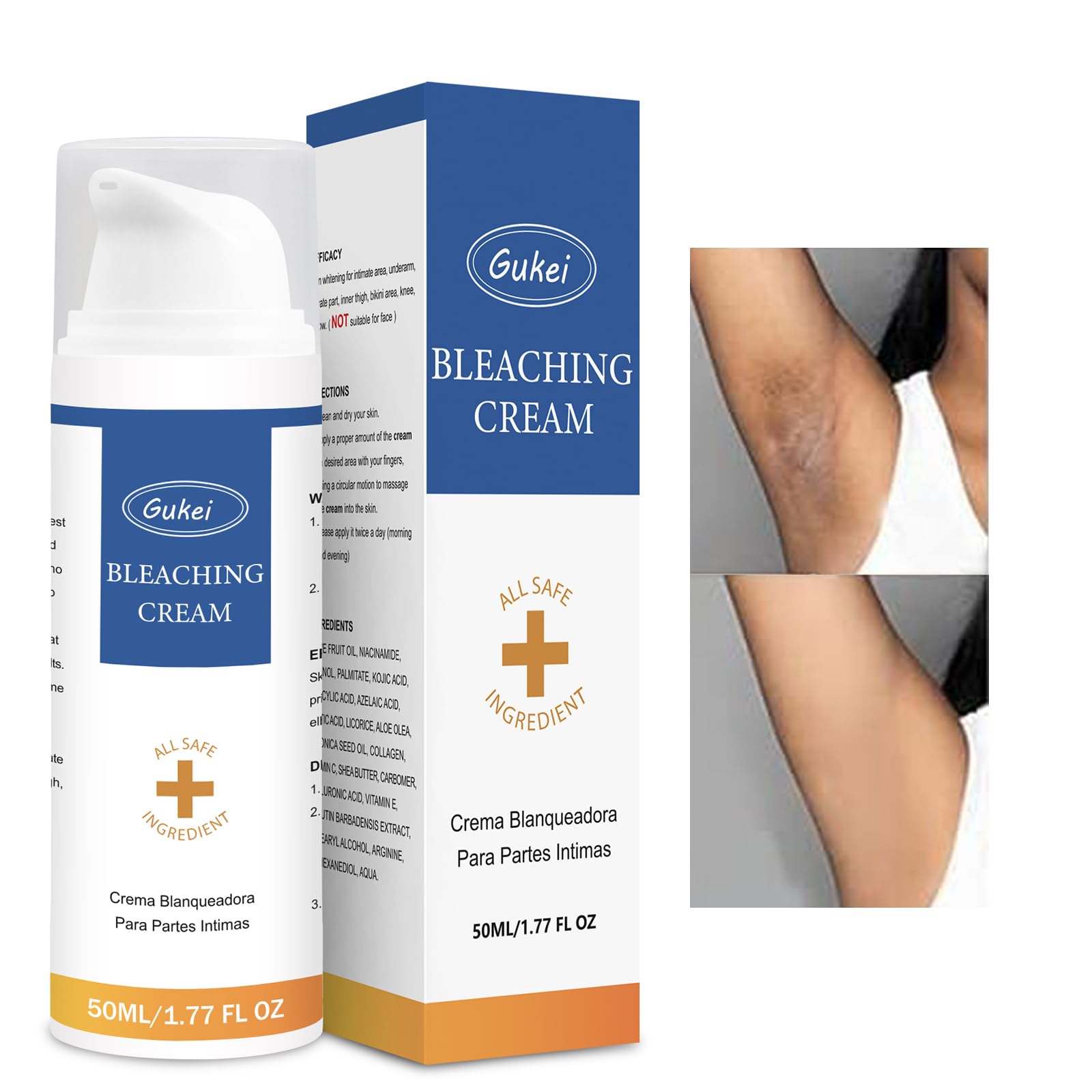 Intimate Areas Skin Lightening Bleaching Cream for Body Sensitive Intimate Area, Private Parts, Underarm, Knees, Elbows, Inner Thigh, Bikini Areas,Skin Whitening Cream Dark Spot Remover.