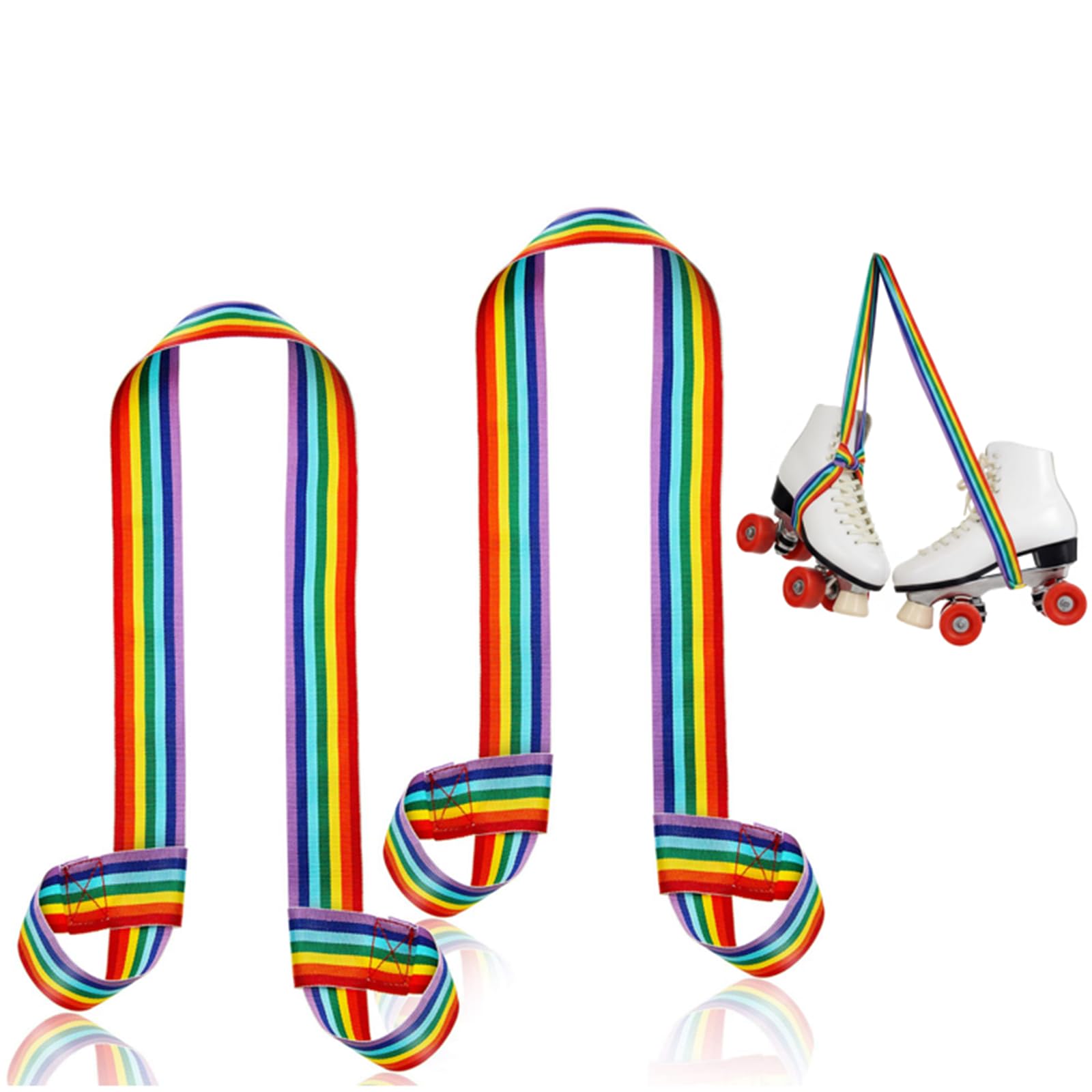2 Pcs Roller Skate Leash Adjustable Stretching Skate Boot Shoulder Strap Carrier for Child Women Men Skating