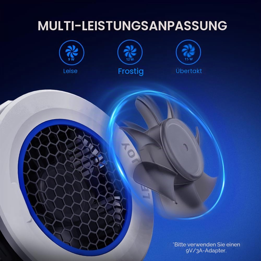Leadjoy H1 Gaming Telefonkühler, Halbleiter-Magnetkühler für Android/iPhone mit 30dB Silent Modus, Typ-C Kabel, 80.1g, kompakter MagSafe Lüfter mit