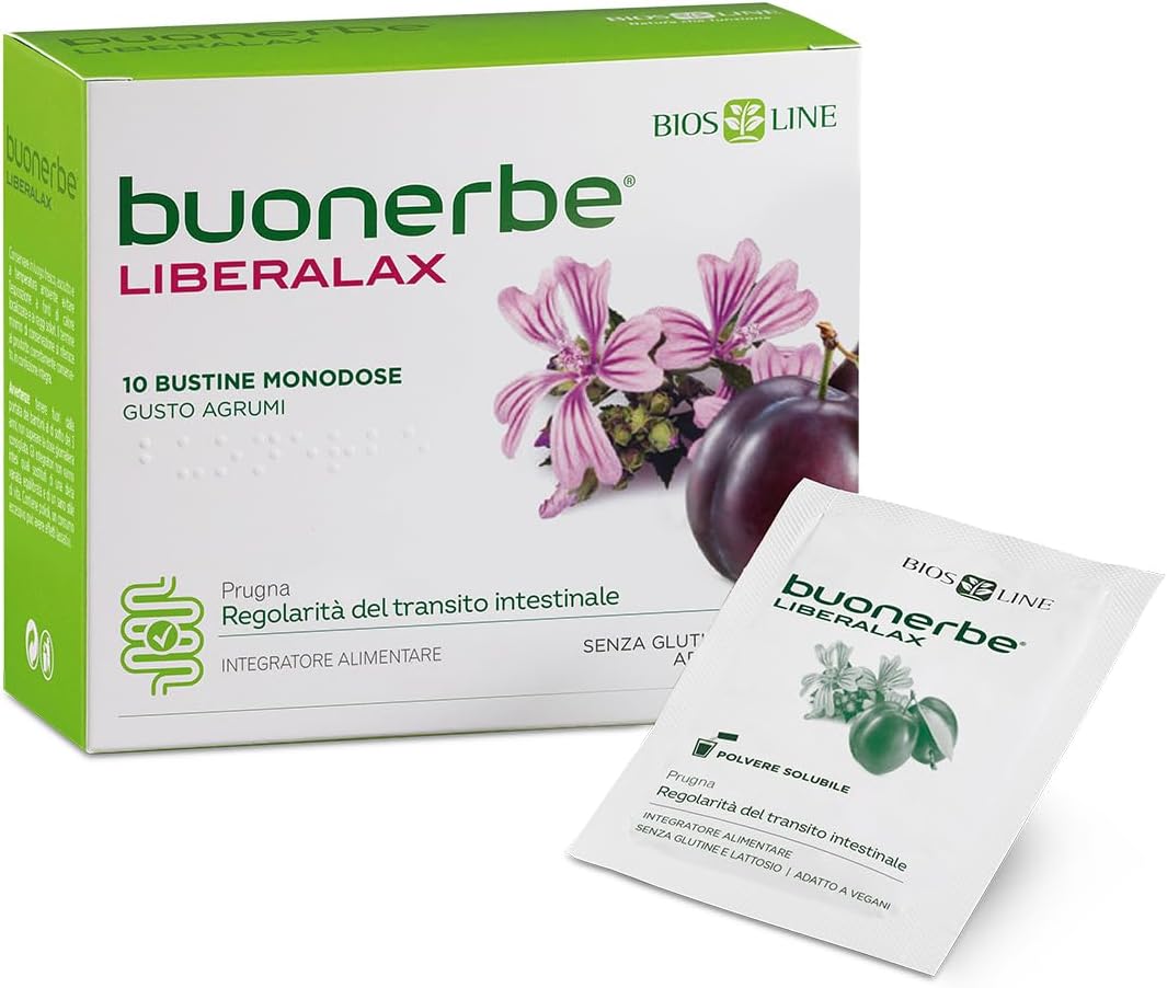 BIOS LINE Buonerbe LiberaLax, Integratore Alimentare per il Intestino Pigro, Ripristina il Fisiologico Transito Intestinale, 10 Bustine x 5g Gusto…