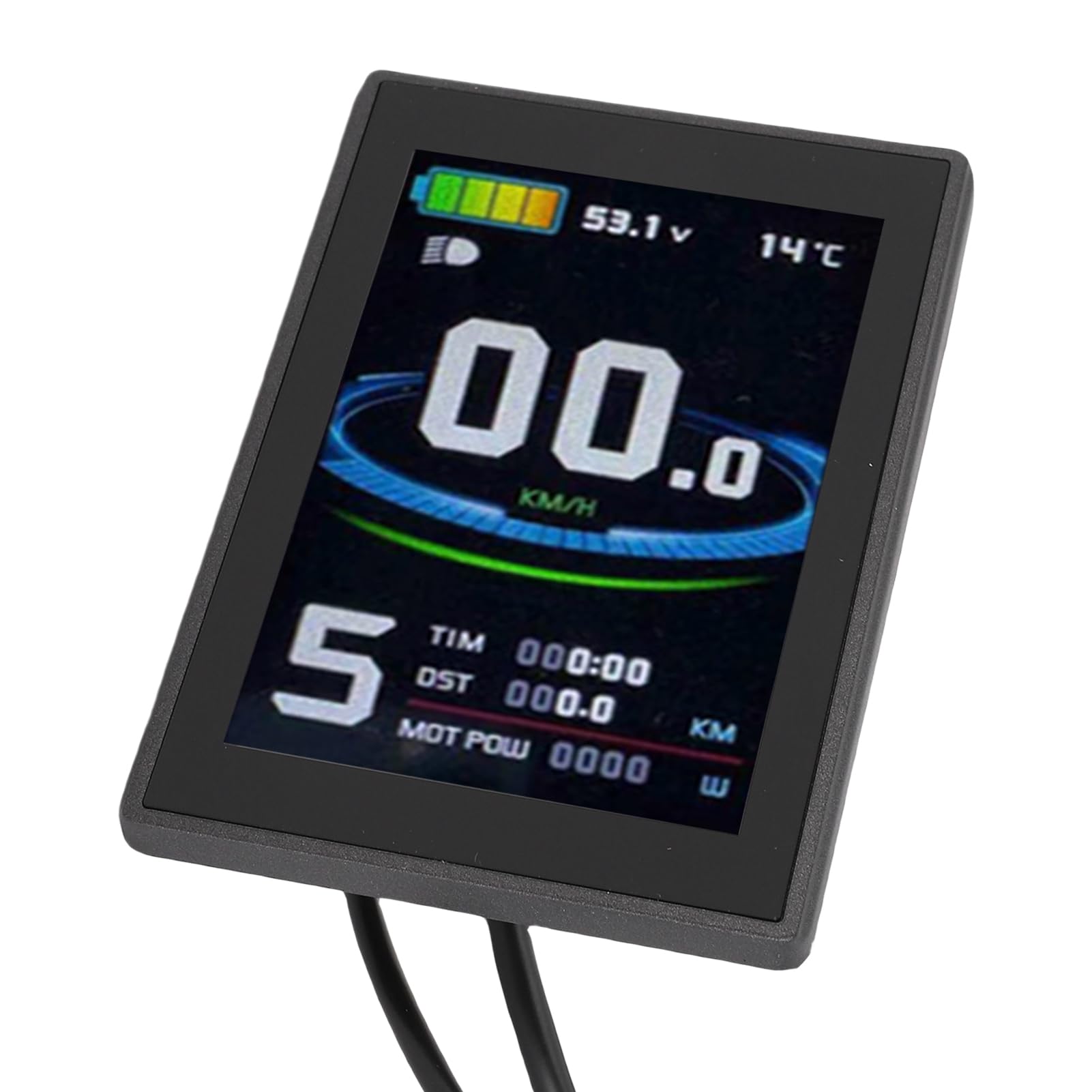 Display LCD per Scooter Elettrico, Pannello di Controllo LCD per Bici Elettrica a Colori ABS, Connettore 24V 36V 48V SM, Pulsanti Esterni, Schermo Trasparente Diurno e Notturno per Pendolari