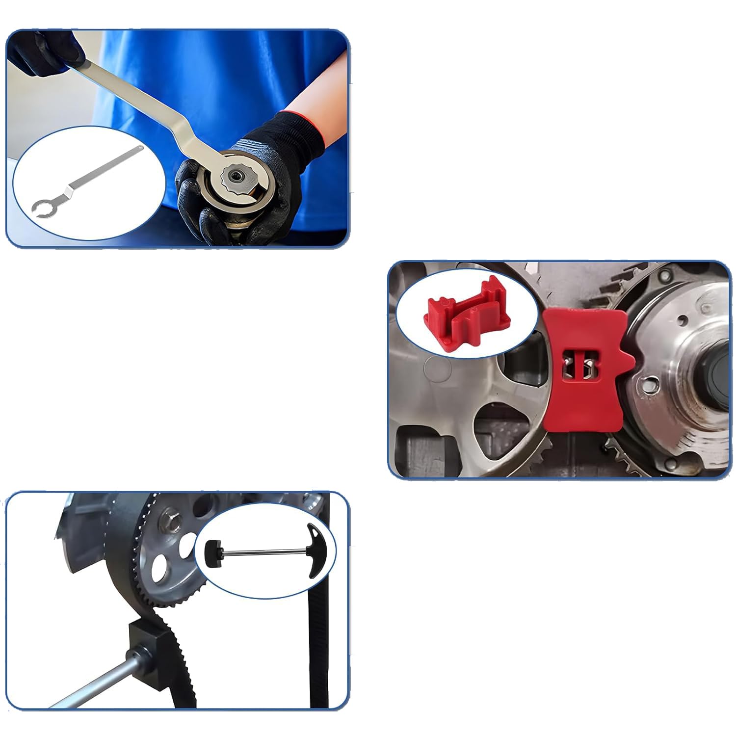 CONJUNTO DE CALADO DE DISTRIBUCION COMPATIBLE CON VAG (AUDI, VOLKSWAG, SEAT, SKODA) 1.0/1.2/1.4 TSI/TFSI Y EA211 + LLAVE PARA POLEAS T10172