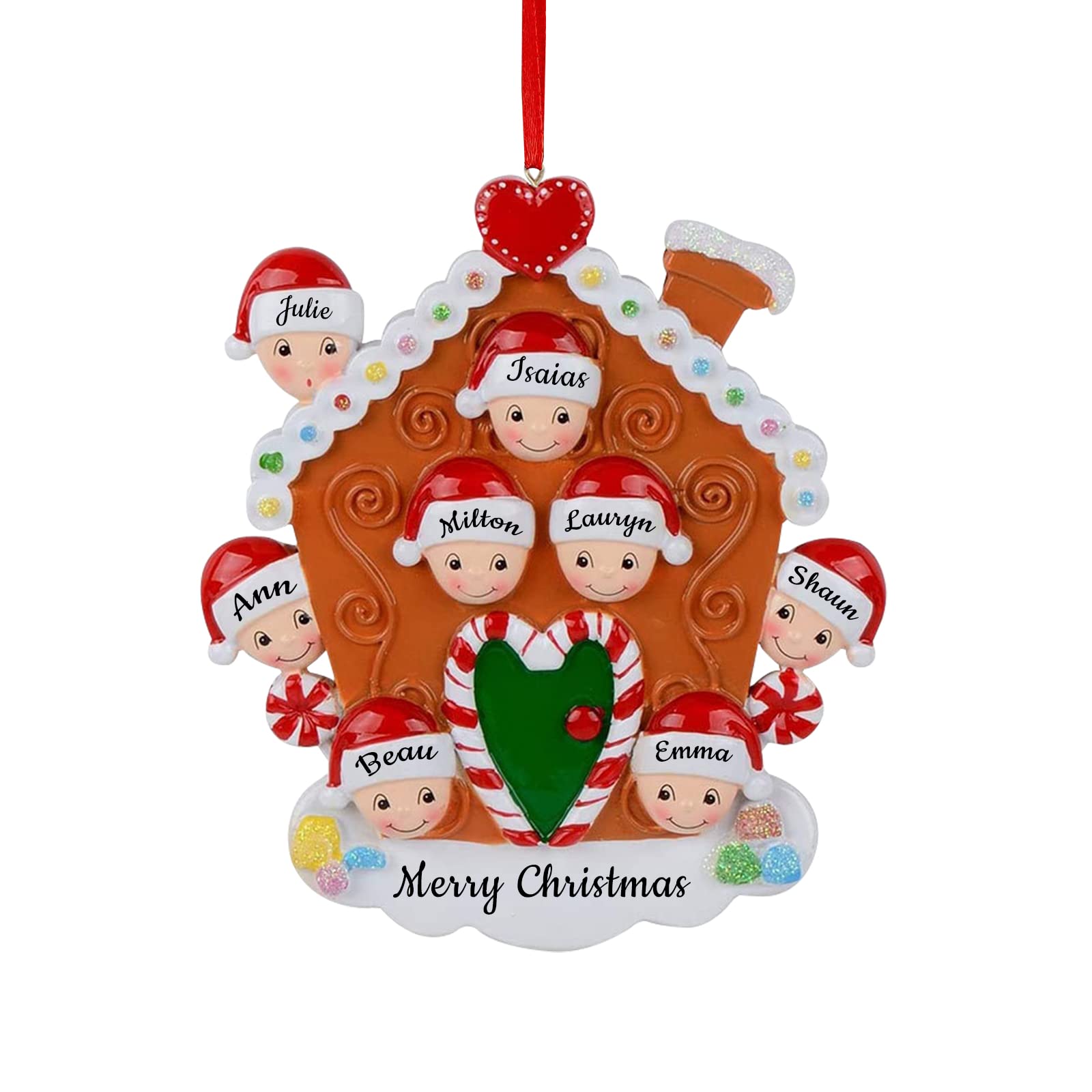 2024 Adornos de Navidad Personalizados Familia de 2-8, Adorno de Nombre Personalizado para decoración de árbol de Navidad decoración de Vacaciones Regalos creativos