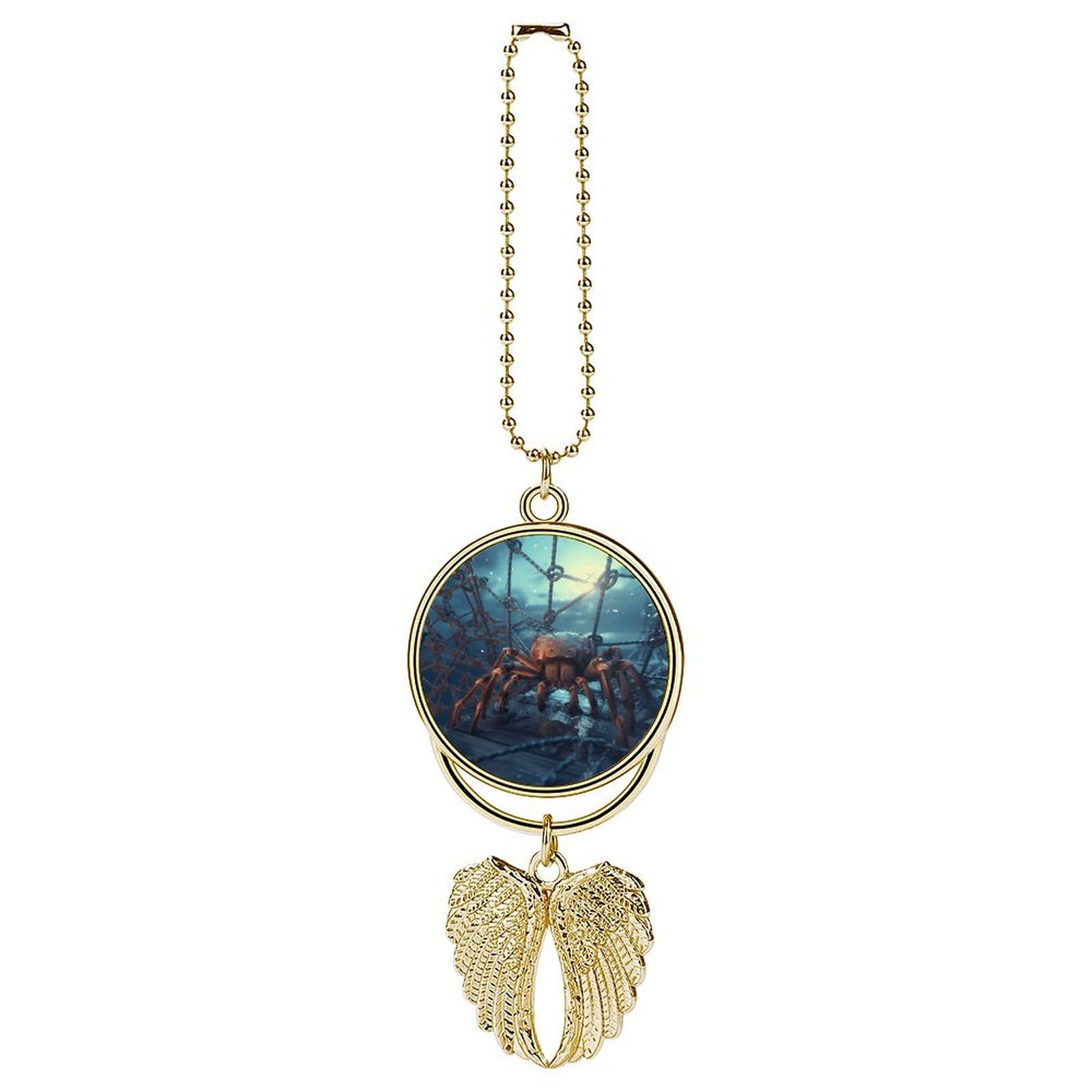 Spider in Silk Web Car Charm Alloy Car Rear View Mirrors Hanging Ornaments Stylish Car Pendant Funny Auto Hanging Accessories Car Hanging Ornaments Gift for Women Men