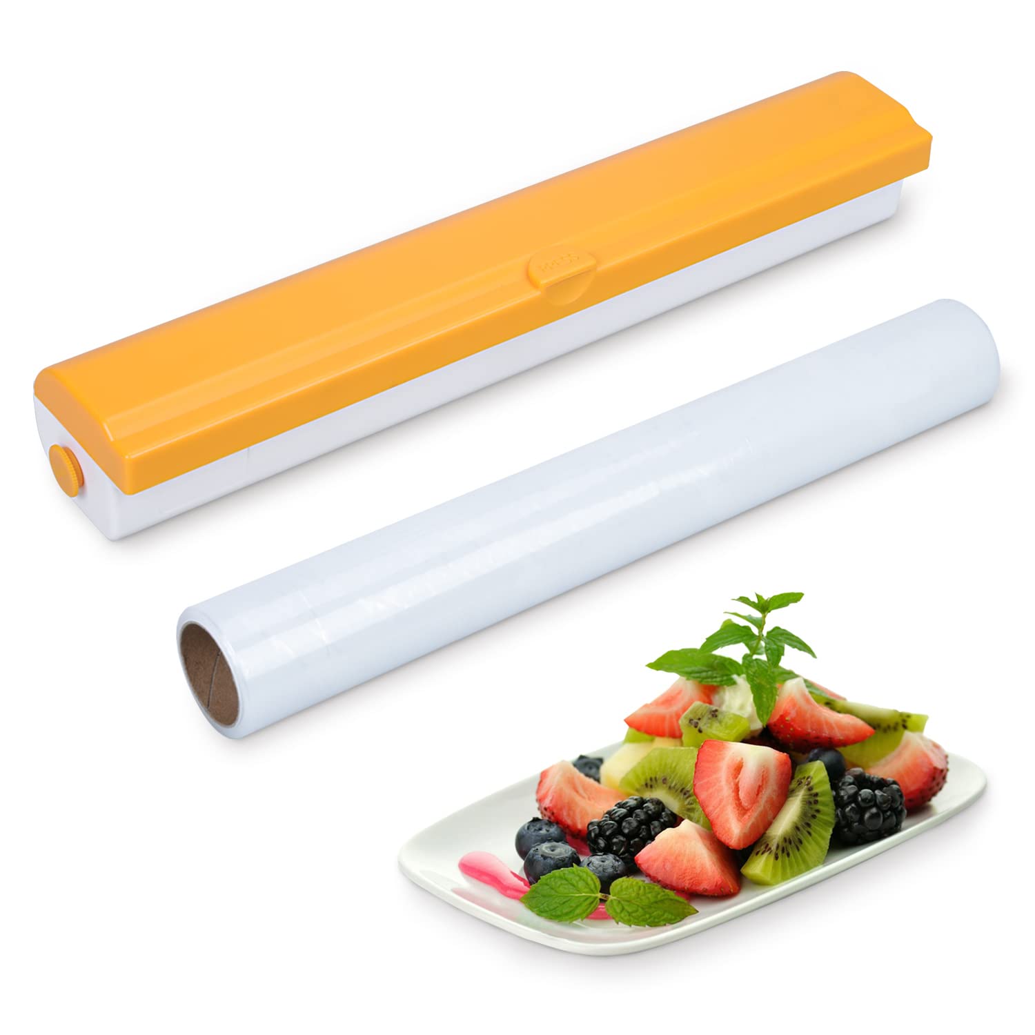 Buy Plastic Wrap Dispenser with Cutter, SURGETEK Refillable Aluminum