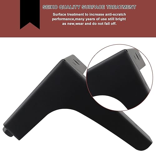 Miniatura 3 de Augiimor 4 patas de muebles de 4 pulgadas  3.9in, patas de sofá de metal, patas triangulares negras, repuesto para muebles de mesa, armario, sofá,