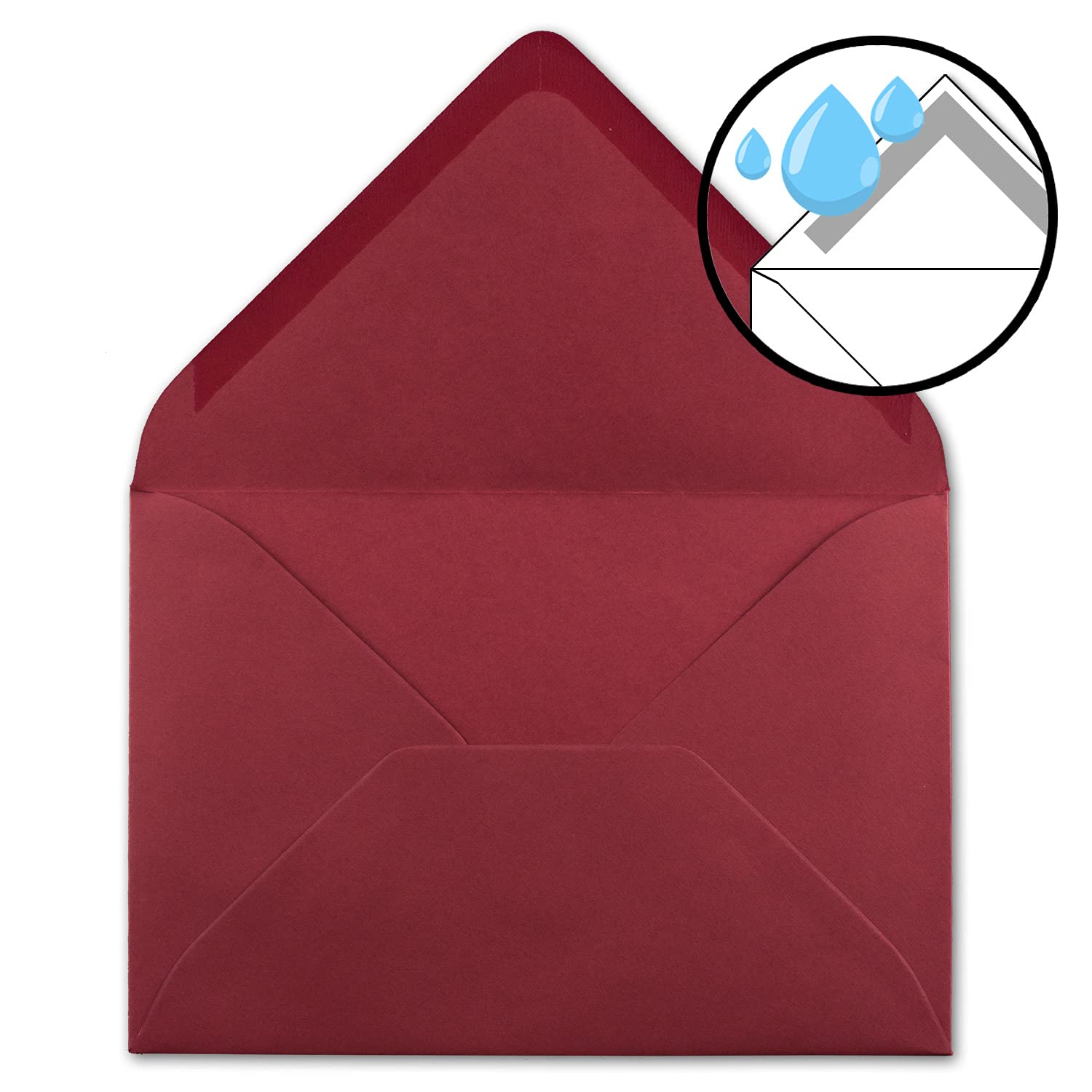 Folding Cards A6 - C6 Set Wet Sealing 50 Karten-Sets 14-Dunkelrot, 14-Dark Red, 50 card sets - Image 3