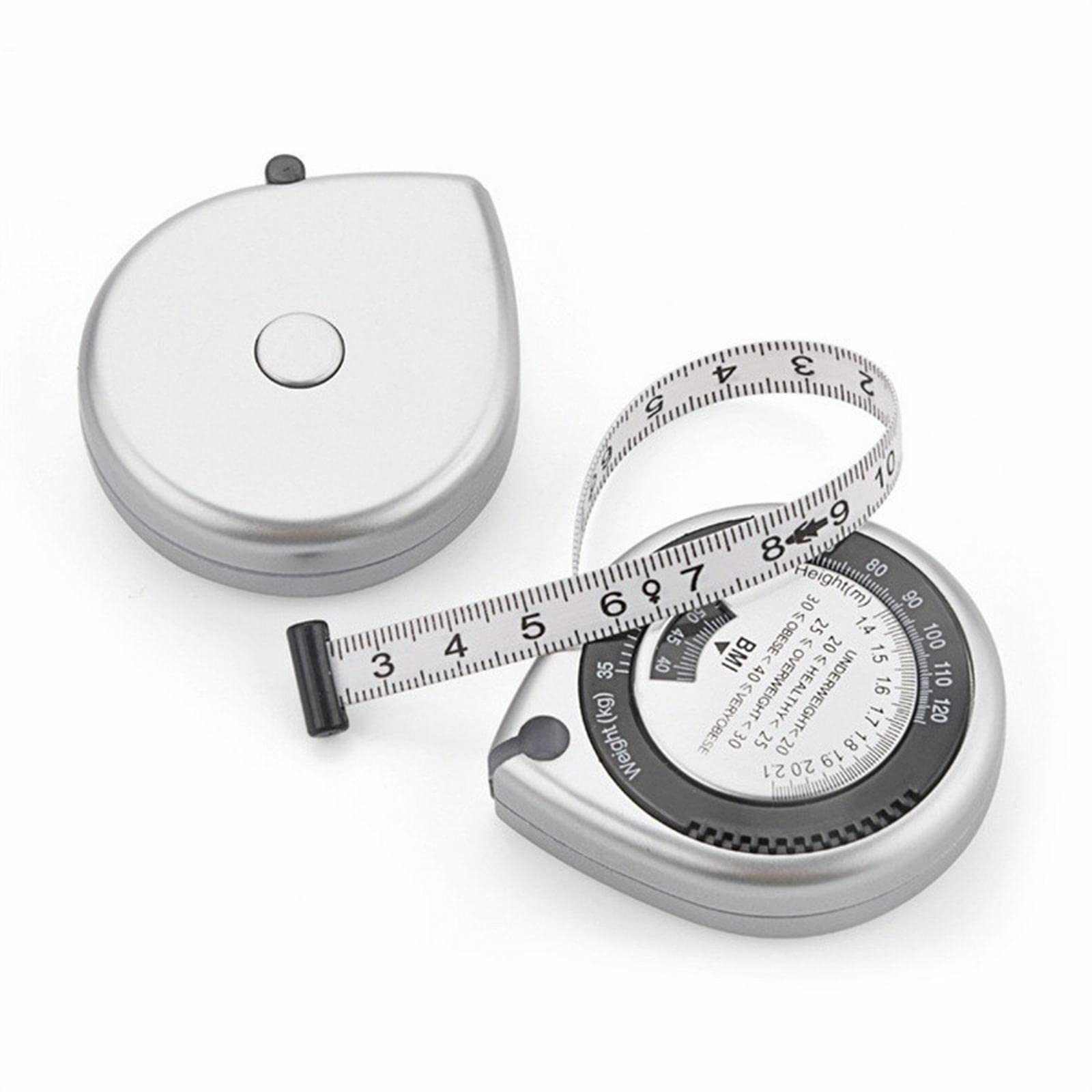 Cinta métrica, IMC Cinta métrica Probador de Grasa Corporal Cinta métrica de Cintura retráctil 1,5 m IMC Herramientas de Fitness Regla de medición científica