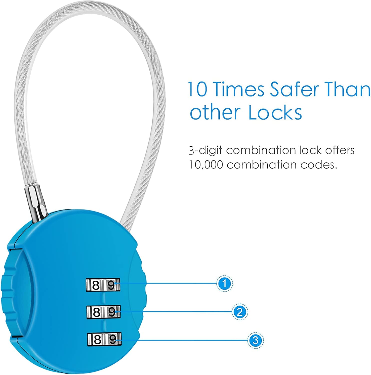 CROMLL 2 Pack Combination Lock 3 Digit Outdoor Waterproof Padlock for School Gym Locker, Sports Locker, Fence, Toolbox, Gate, Case, Hasp Storage (Black&Blue) : Tools & Home Improvement