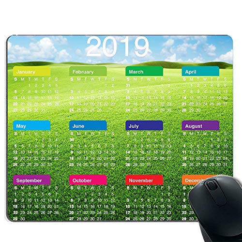 Preisvergleich Produktbild Rutschfeste wasserdichte Mausunterlage des Kalenders Graslandhintergrunds 2019