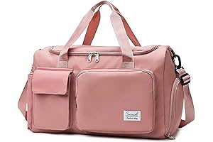 Cute Sports Duffle Bag For Women - Large Travel Yoga Gym Bag With Shoes Compartment