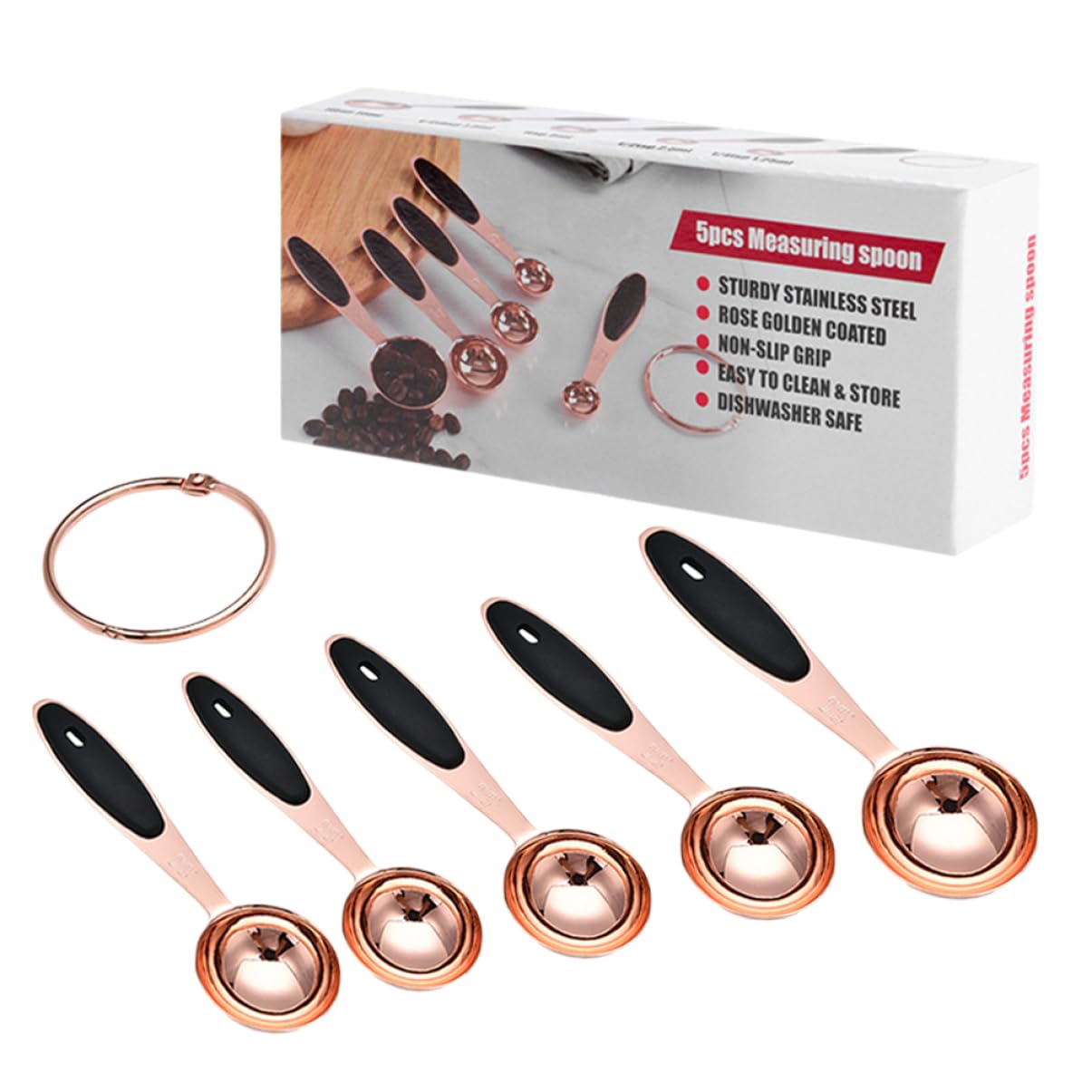 ULTECHNOVO 3 Ensembles Ensemble De Cuillères à Mesurer Cuillere Doseuse Accessoires De Cuisine Outil De Cuisson Acier Inoxydable Rose