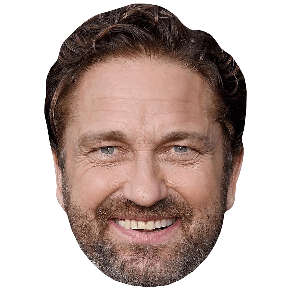 Celebrity Cutouts Lifelike Gerard Butler (Smile) Celebrity Mask, Flat Card Face, Fancy Dress Mask