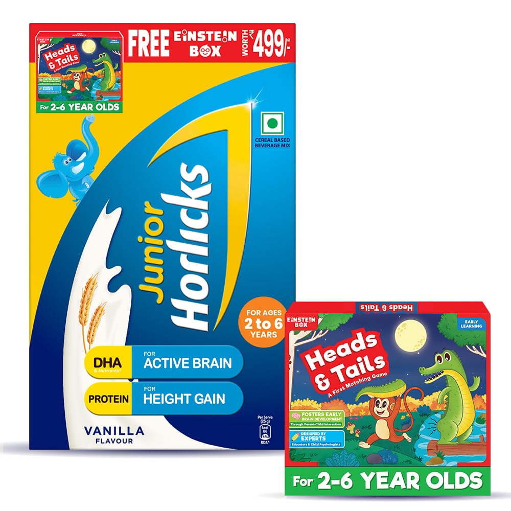 Junior Horlicks Nutrition Drink 1Kg, Vanilla, Nutrition For Toddlers & Young Kids (2-6 Years) For Supporting Growth, Powder