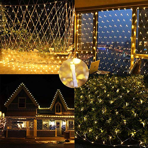 Battery Powered Net Lights,4.9ft x 4.9ft 100 LED Net Mesh Tree-wrap Lights Ambience