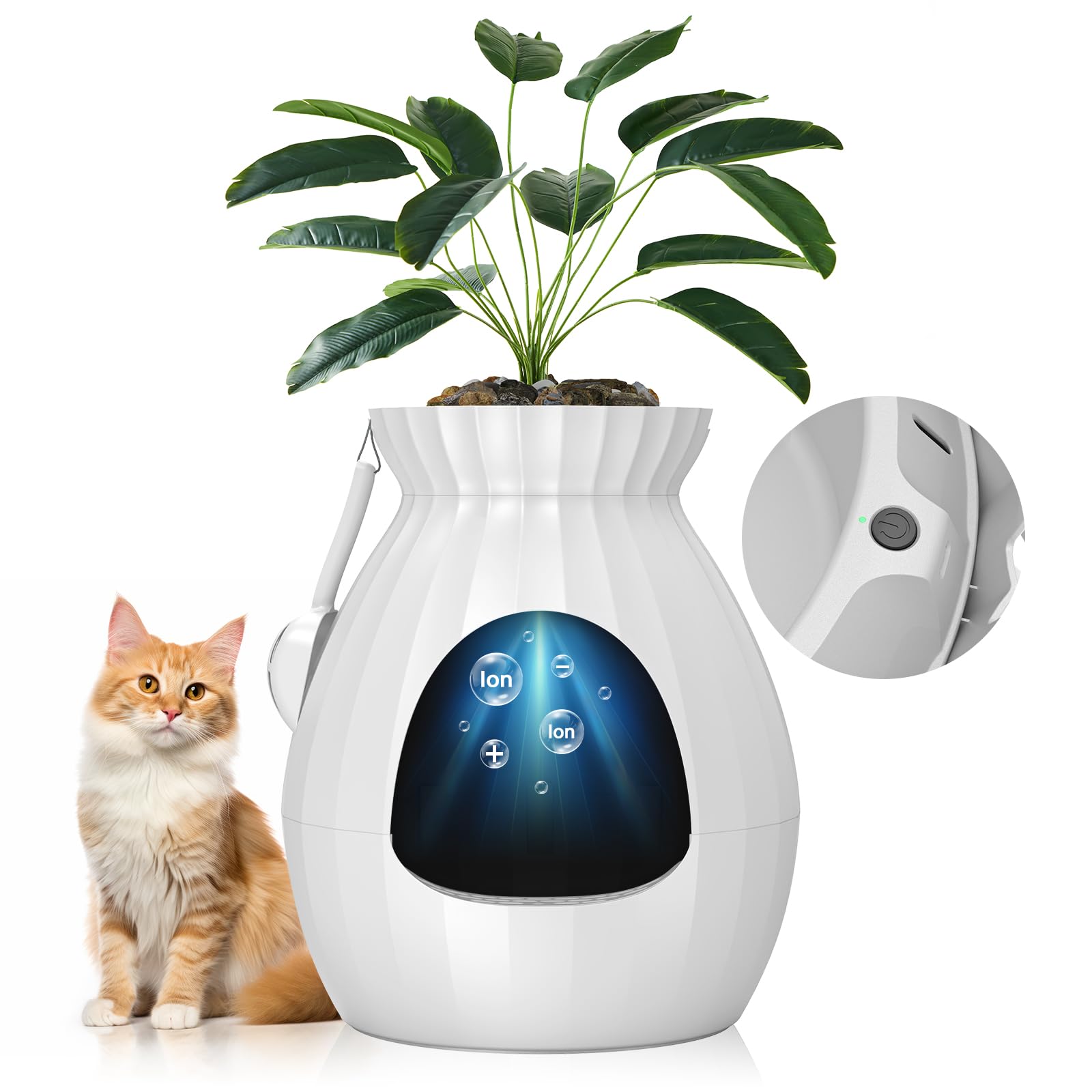 Amazon.com: Plant Litter Box Equipped with Odor Removal System,Hidden Cat  Planter Litter Box Enclosure for Big Cats,Enclosed Secret Cat Litter Box  with Artificial Plant & Cobblestone,Easy to Clean and Assemble : Pet