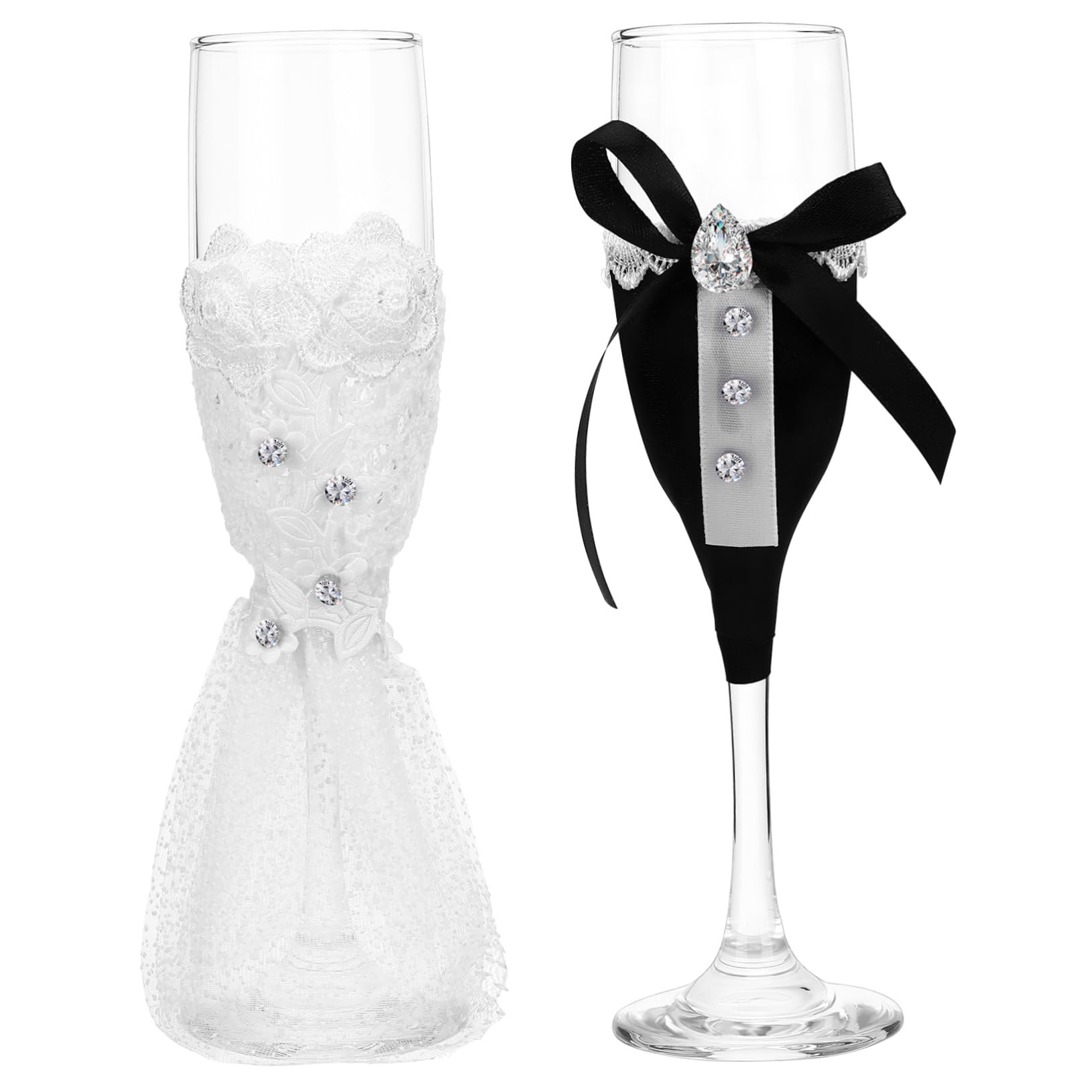 Copas de Vino para Boda, 1 Juego de Vidrio, Diseño Elegante