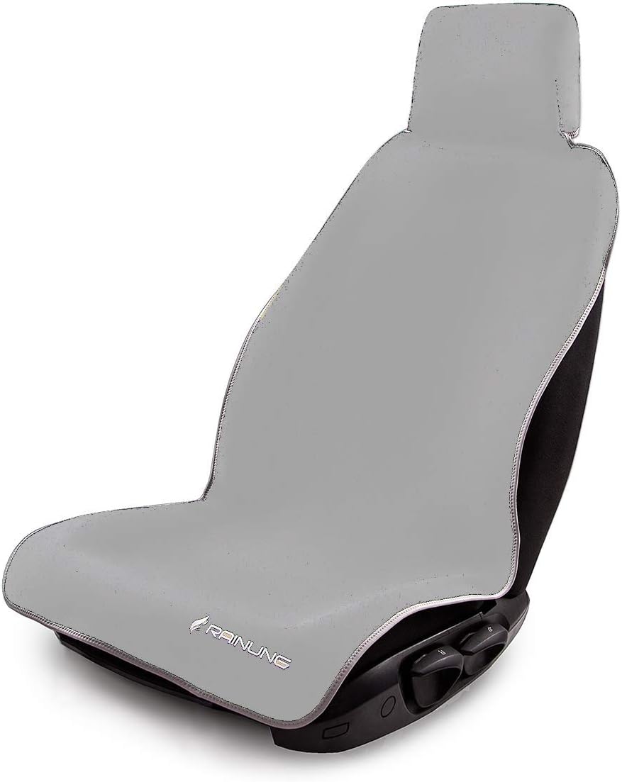 Car Seat Protector Cover Neoprene Premium Durable Quality Waterproof Universal Fit Without Brackets Non-Slip Water Resistant (Gray)