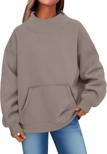 Womens Oversized Mock Neck Sweatshirts,Long Sleeve Pullover Plus Size Thick Tops,2025 Casual Fall Winter Outfits