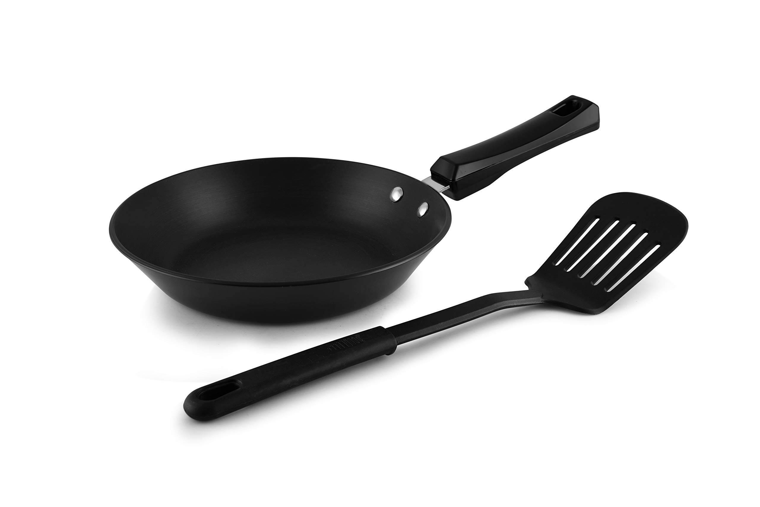 PNB Kitchenmate Solitaire Hard Anodised Smart Frypan 240 mm Induction Base (Thickness 4 mm; Capacity 1.5 LTR.) (Material: Aluminium) (Color: Black)