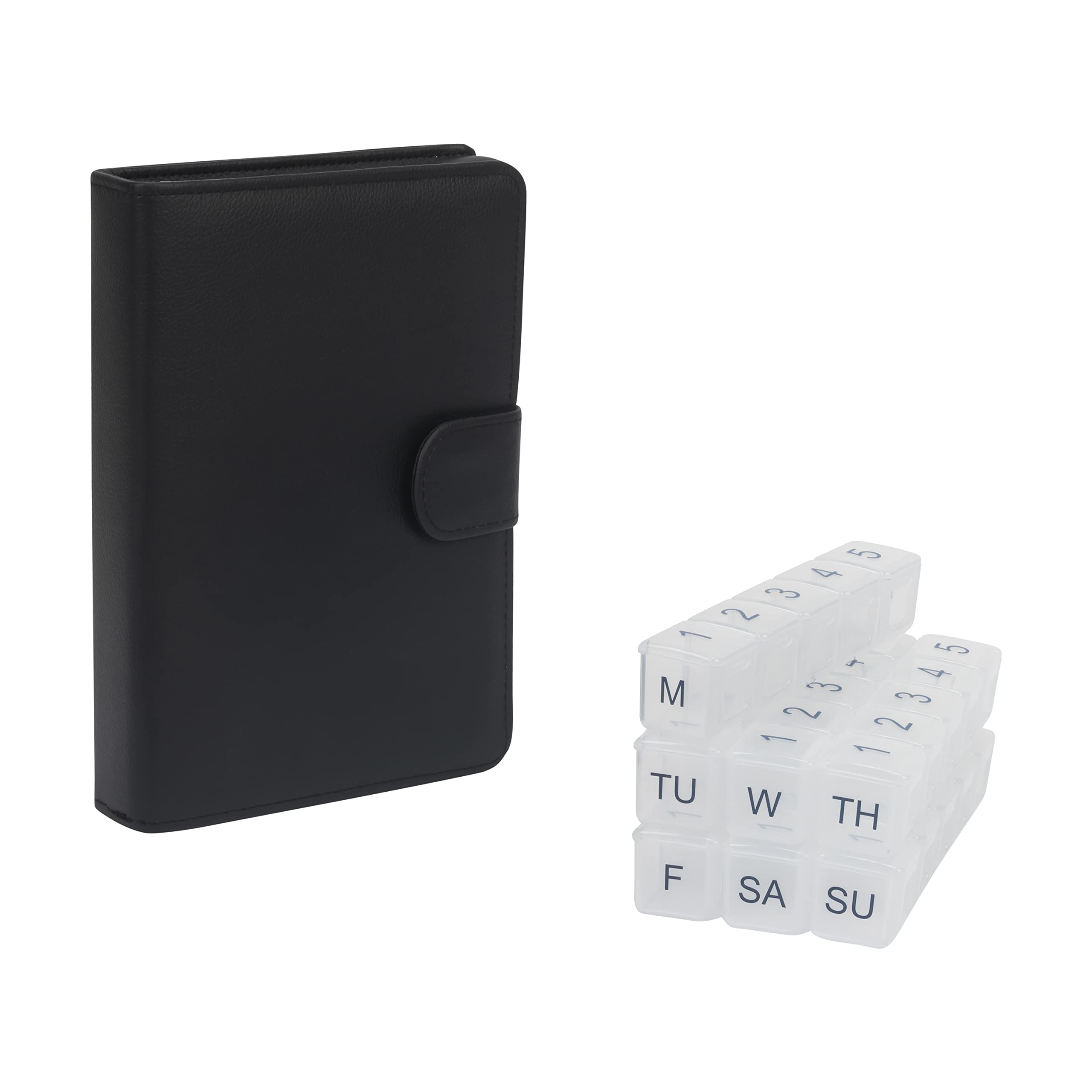 e-pill Medication Reminders 5 Times a Day x 7 Day Large Weekly Pill Organizer, Vitamin and Medicine Pill Box - with Discreet Case