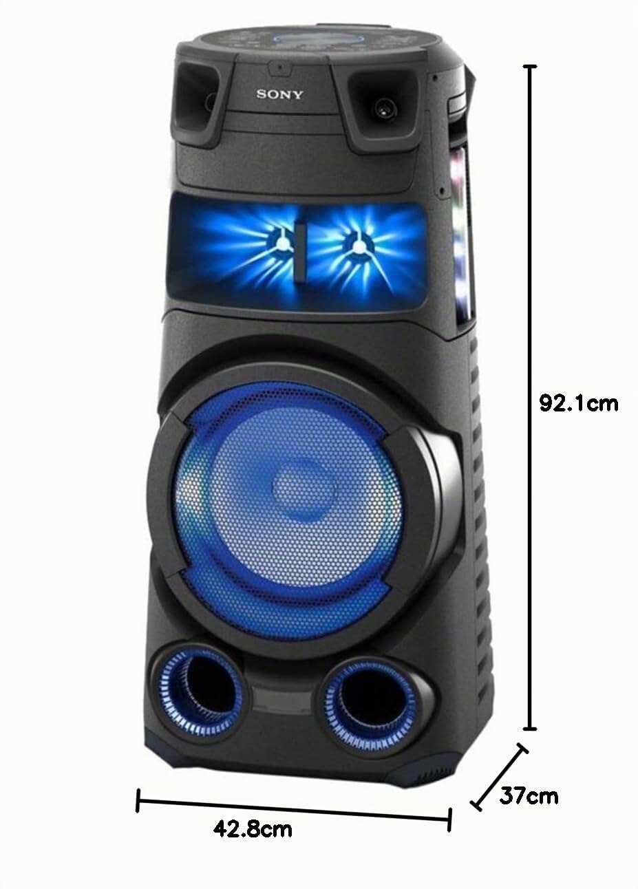 Sony MHC-V73D | Système Audio Portable High Power Bluetooth, Son et Effets Lumineux omnidirectionnels, idéal pour la fête, Black