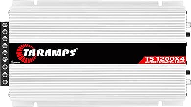 Taramps TS 1200x4 Amplifier Car Audio 1200W RMS 2 Ohms 4 Channels 2 Bridged Channels, Full Range Crossover Fixed RCA/Wire Input - Multichannel Class D