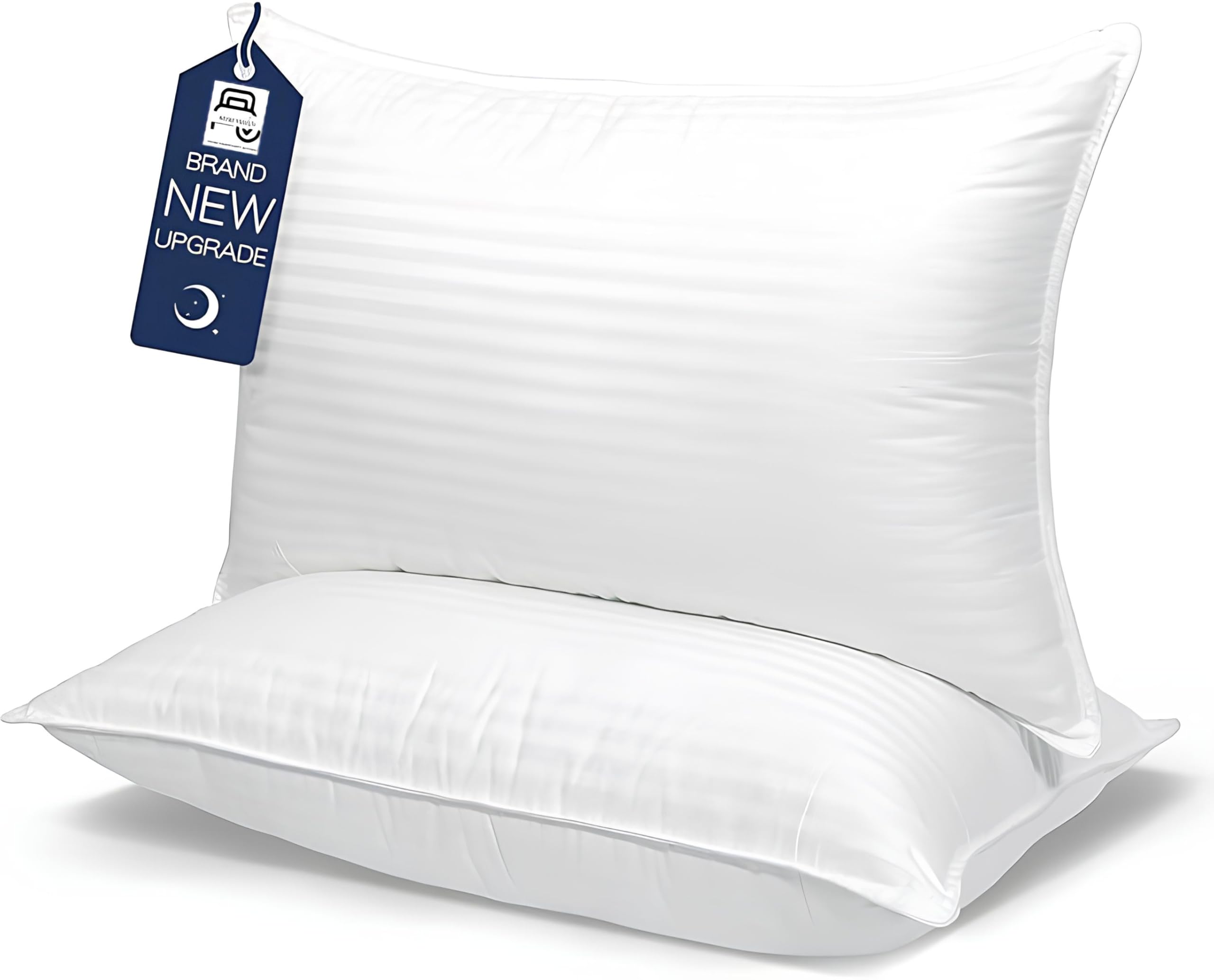 MINK HAVEN Microfiber Sleeping Pillow | Soft & Supportive | Neck Support | Machine Washable | Ideal for Side & Back Sleepers | Cord Piping for Shape Retention | White Bed Pillow (Pack of 2)