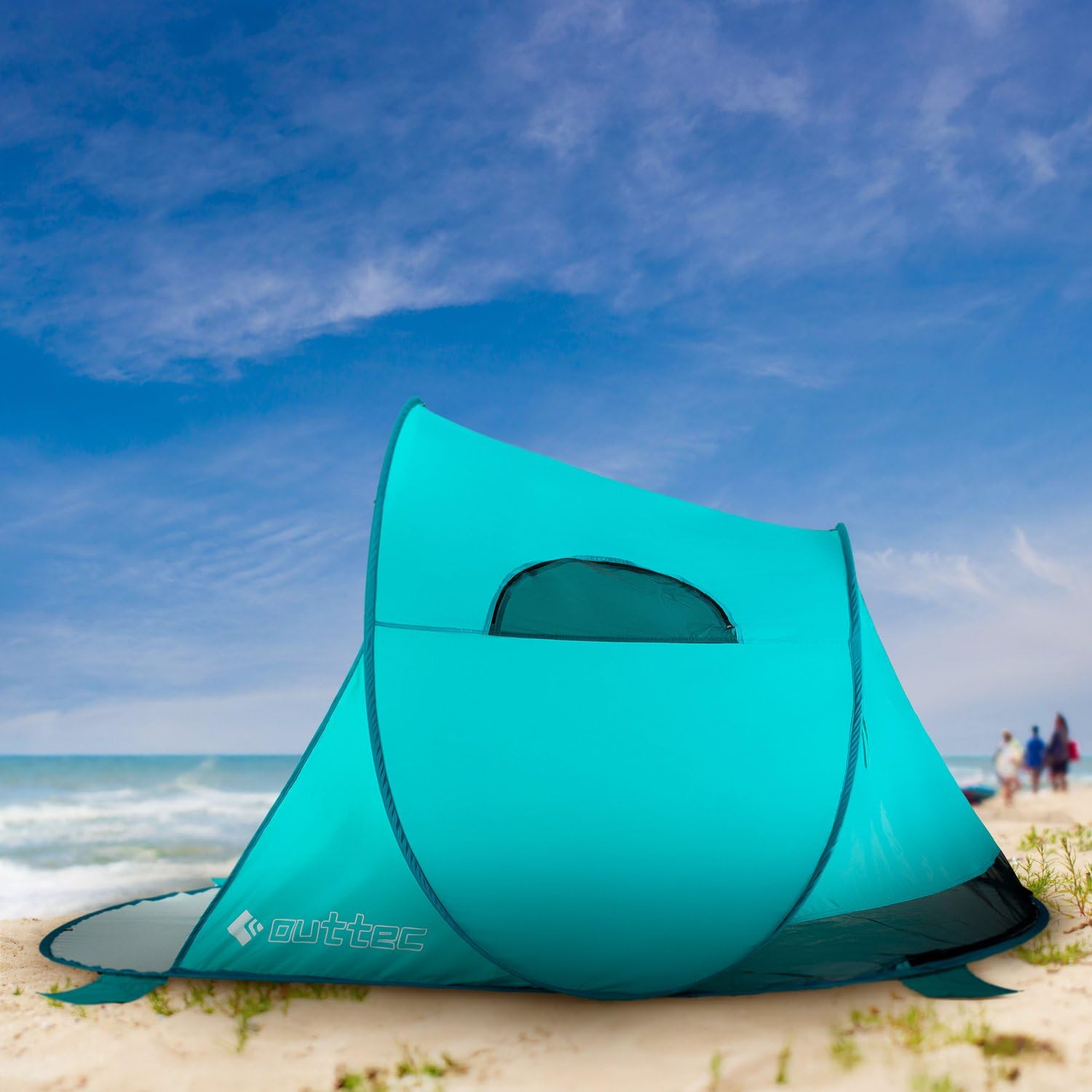XXL tenda da spiaggia con protezione UV, tenda pop-up, paravento, tenda da spiaggia
