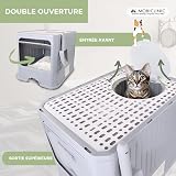 Mobiclinic® Pets, Bac à litière pour Chats Couvert, Tiroir Amovible, Inclus Une Pelle, Catbox, Double entrée Frontale et supérieure avec Couvercle, Grille, Démontable - 5