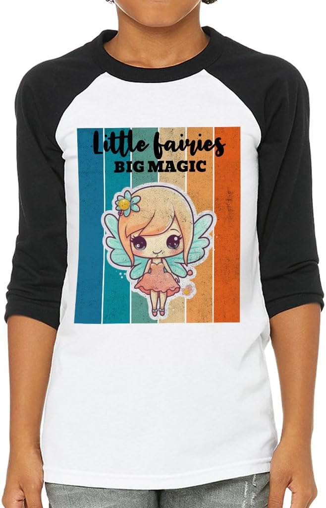 Fairy Kids' Baseball T-Shirt - Magic 3/4 Sleeve T-Shirt - Cartoon Baseball Tee