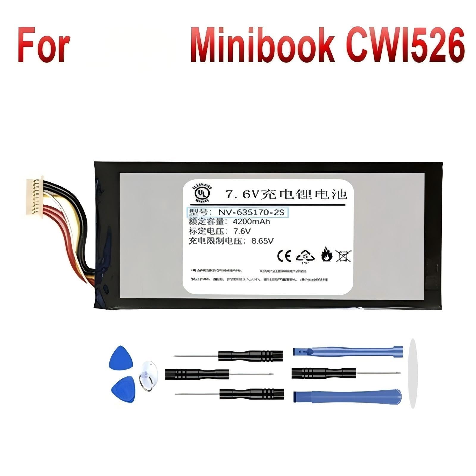 7,6 V 3500–4200 mAh NV-635170-2S Akku, kompatibel mit Chuwi Minibook CWI526 Tablet PC LiPo wiederaufladbarer Akkumulator Ersatz(A)