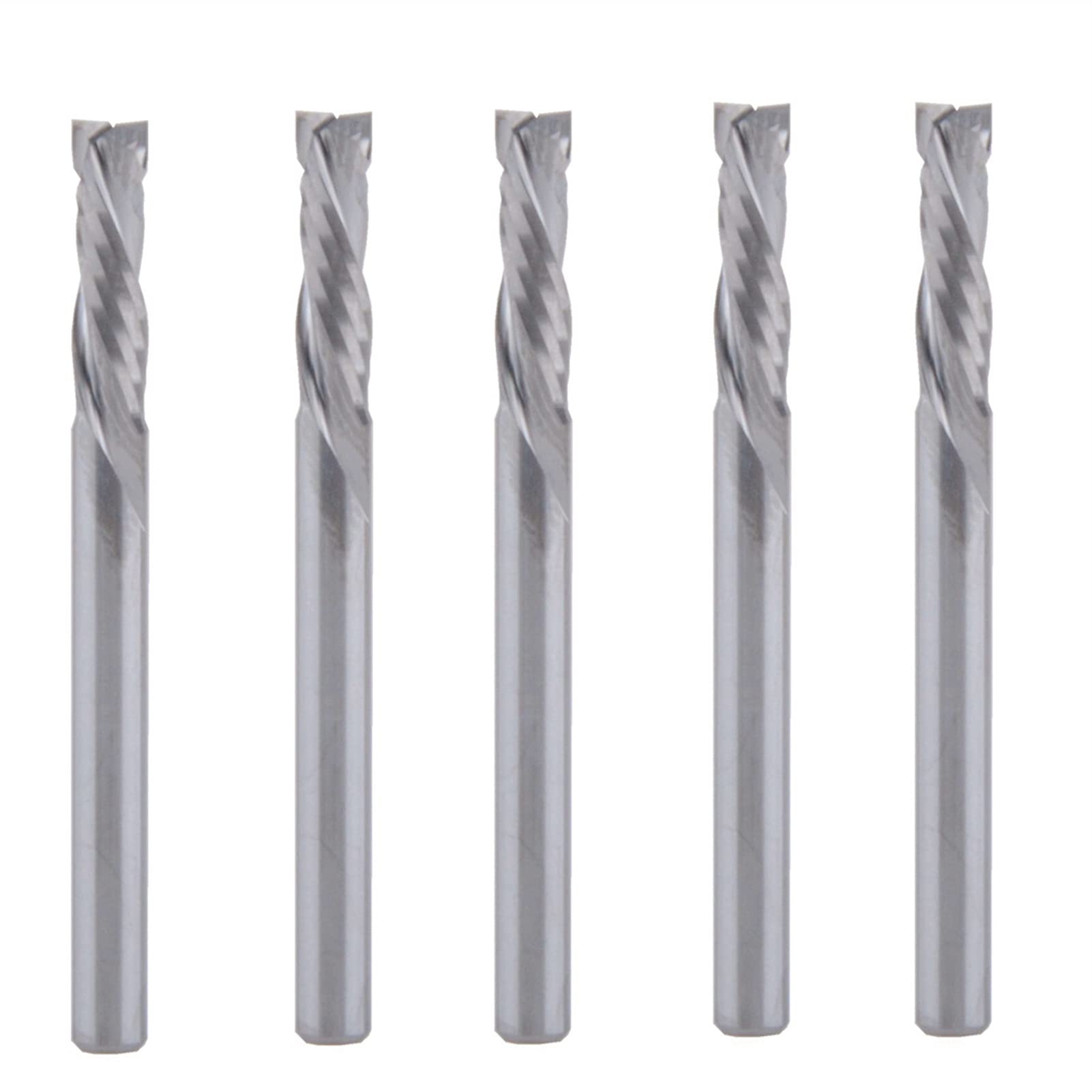 BERWENNY 5PCS 3.175/12mm Up Down Cut 2 Flutes Carbide Milling Tools Milling Cutters Compatible with CNC Router Bit Wood End Mills