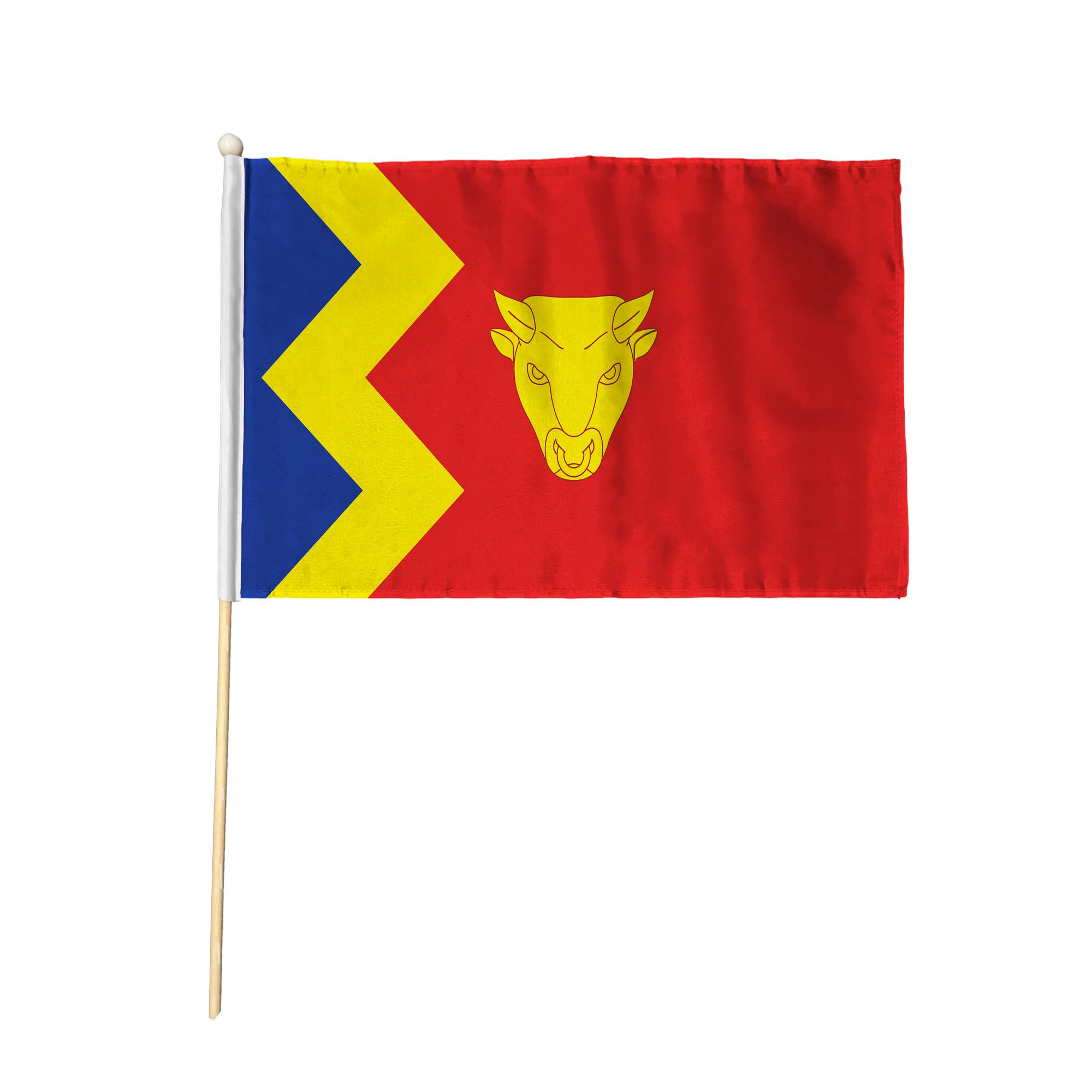 Flagtex Birmingham Hand Waving Flag (9x6 Inch) - Premium Wooden Stick Hand Flag 9x6 Inch Natural Wood Pole West Midlands City Flag Events Parades Celebrations โ image 1