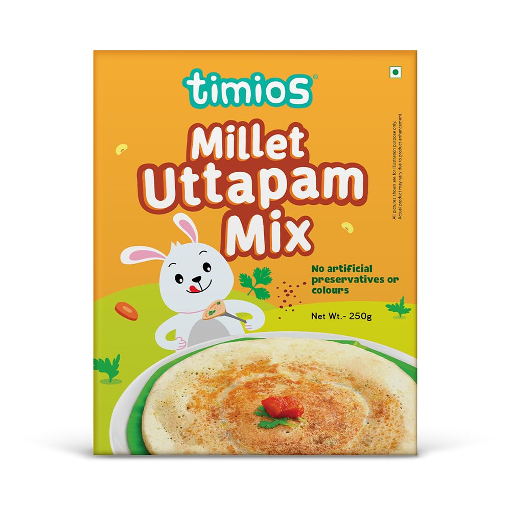 Timios Instant Millet Uttapam Mix| Easy & Ready to Cook Instant Millet Breakfast Mix for Kids | Rich in Protein & High Fiber | 250 g (B0CTTSN3B2) Amazon Price History, Amazon Price Tracker