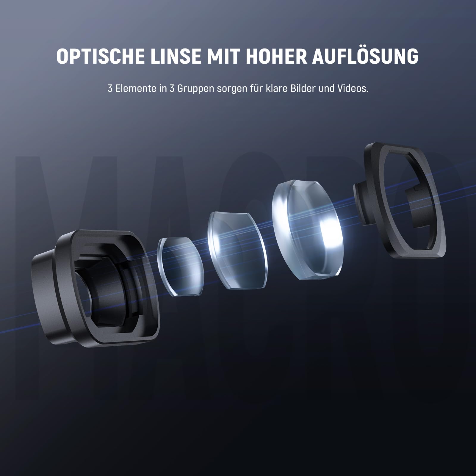 NEEWER 2x Makroobjektiv kompatibel mit DJI Osmo Pocket 3 / Pocket 4 / Xtra Muse, HD Makroobjektiv mit 3 Linsen in 3 Gruppen und Magnetbefestigung, Filter nicht stapeln, LS-64