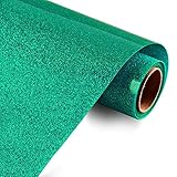 HTV Heat Transfer Vinyl Glitter Vinyl Rolls by KISSWILL, 10 Inches by 6 Feet Jade Green Iron on...