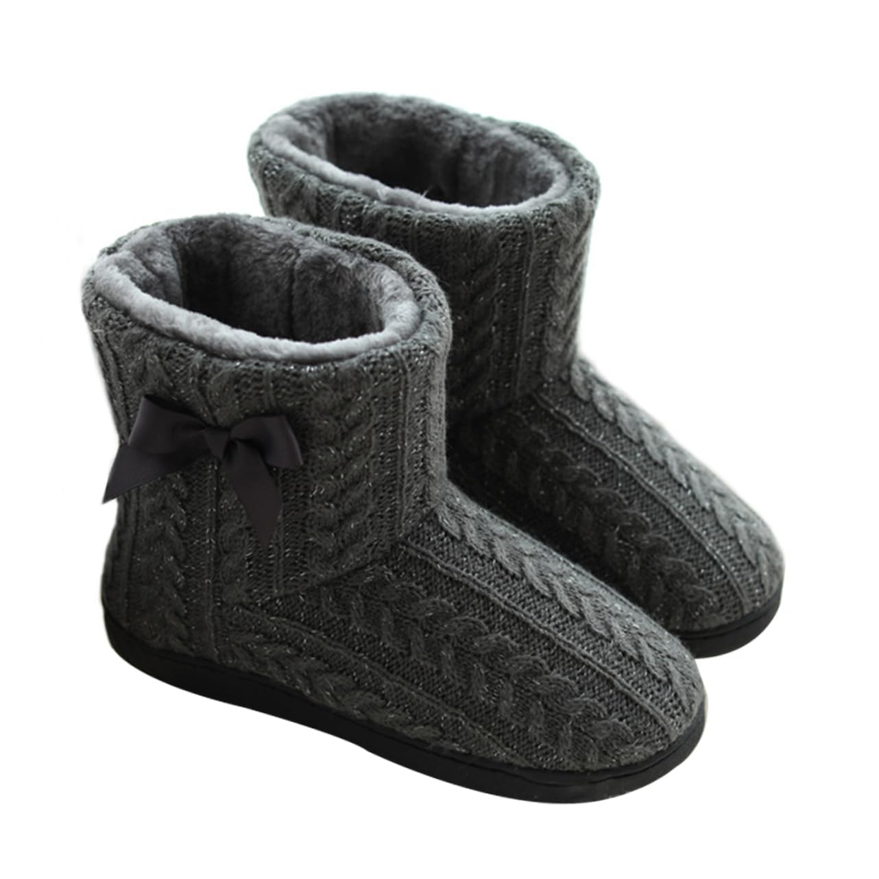 SOIMISS botas de nieve de mujer botas de suéter Zapatillas de casa zapatillas termicas mujer winter boots for women calientes de invierno de piso Empeine: Punto Dark Grey