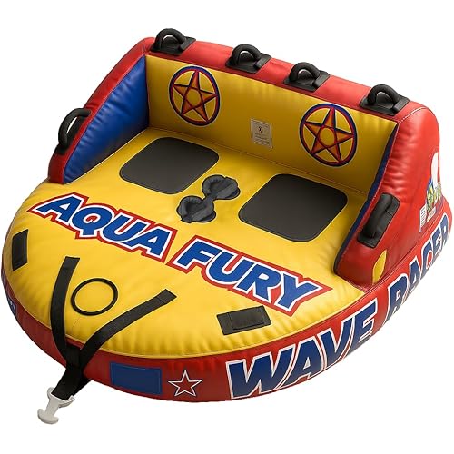 Towable Tubes for Boating, Boat Tube for Tubing, Towables Boats Inflable Tube, Towable Rider Deck with Full Nylon Cover for Water Sports