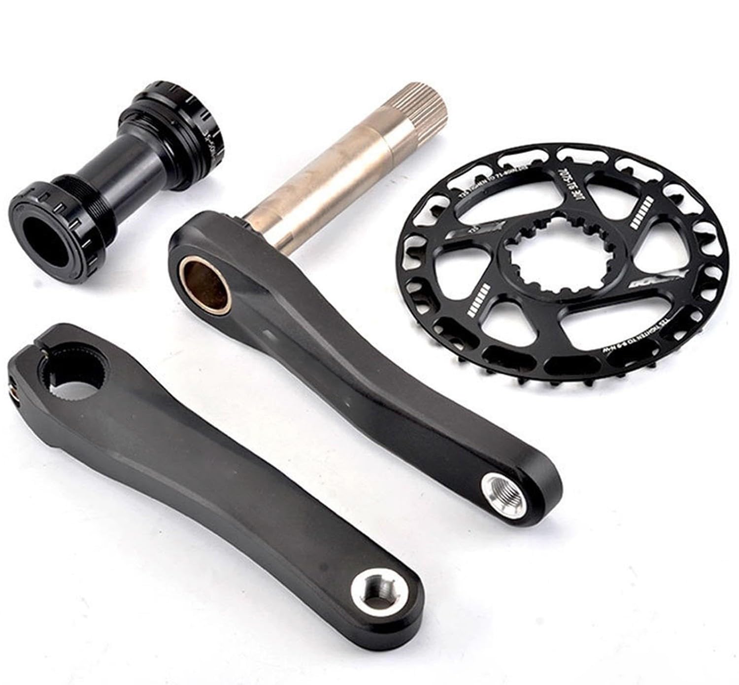 Bielas Bicicleta Juego De Bielas De MTB Plegables para Niños 28/30/32/34/36T con Pernos De Plato Y Soporte Inferior Juego De Bielas De Montaña Integradas Huecas De Aleación De Alum