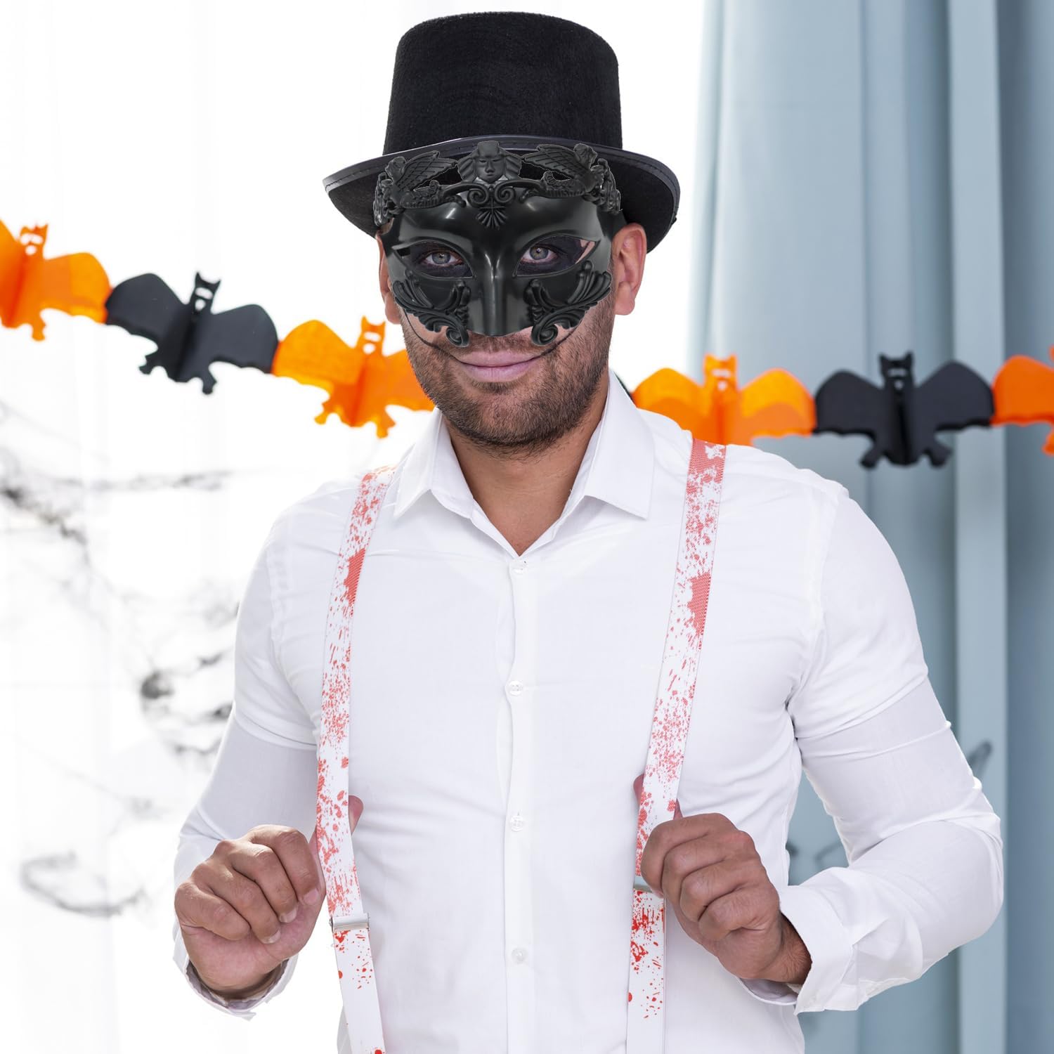 Lezevn Roman Greek Man Mask - Venetian Mask for Men Mardi Gras (Silver) - Image 4