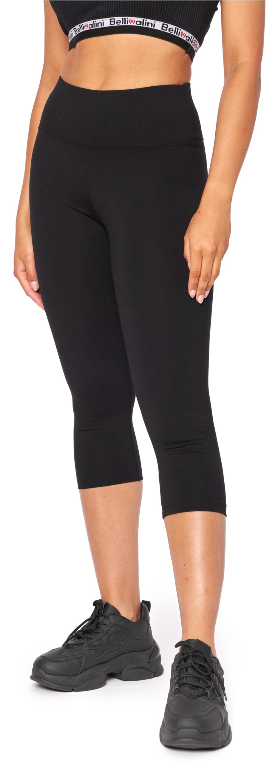 Bellivalini Neon Leggings Damen High Waist 3/4, Gym Damen Leggings, Knallige Hosen ideal als Festival Outfit oder Teil von einem 80er Jahre Outfit BLV50-298