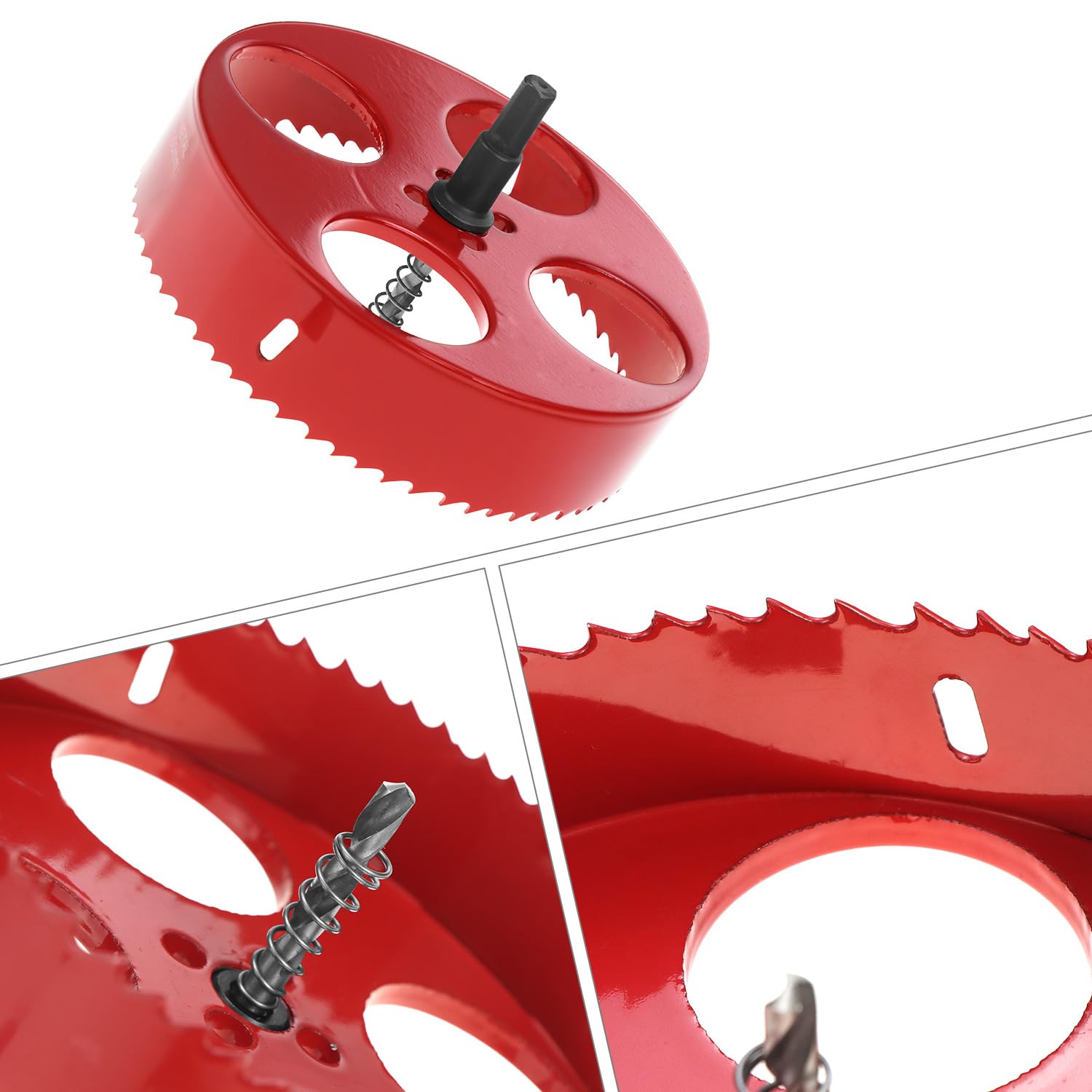 QWORK® Otwornica 150mm, otwornica bimetalowa HSS M42, z chwytem sześciokątnym i wiertłem do aluminium, żelaza i drewna