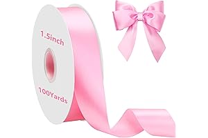 Pink Ribbon 1 1/2 Inch, 100 Yards: The Ultimate Ribbon for Endless Creative Possibilities