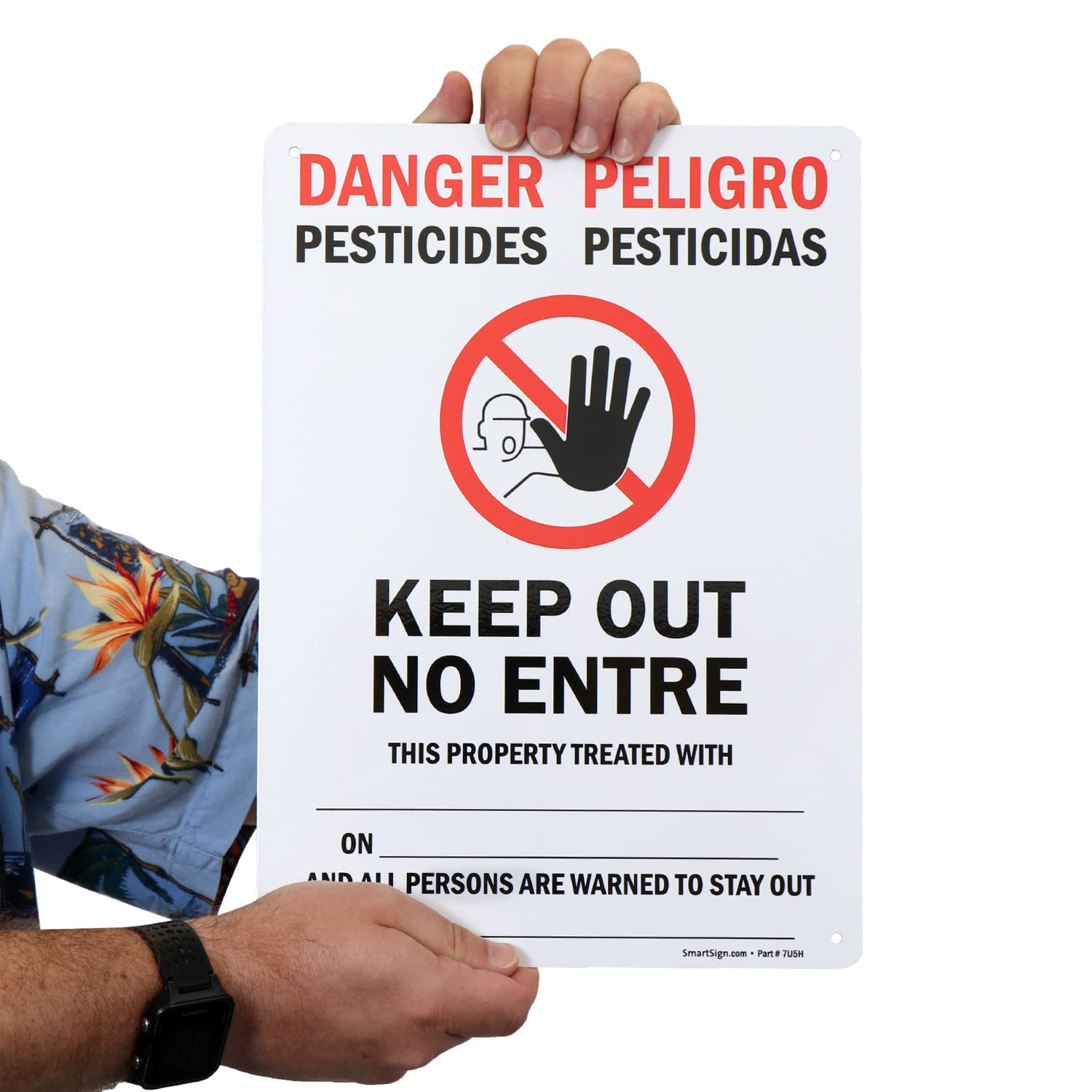 SmartSign "Danger - Pesticides, Keep Out" Bilingual Sign | 10" x 14" Aluminum — Amazon image 7