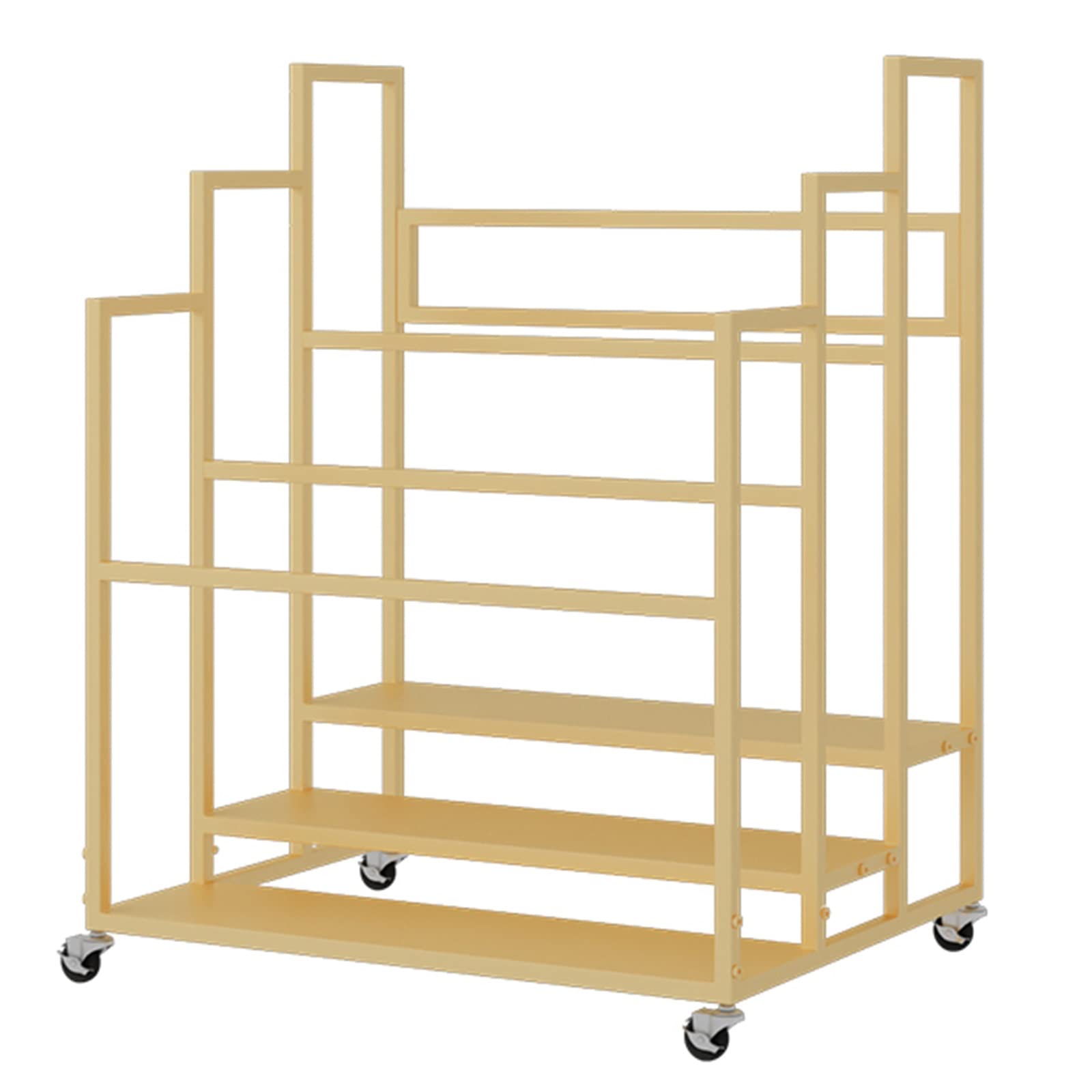Grand support de rangement pour tapis de yoga avec roulettes en fer noir