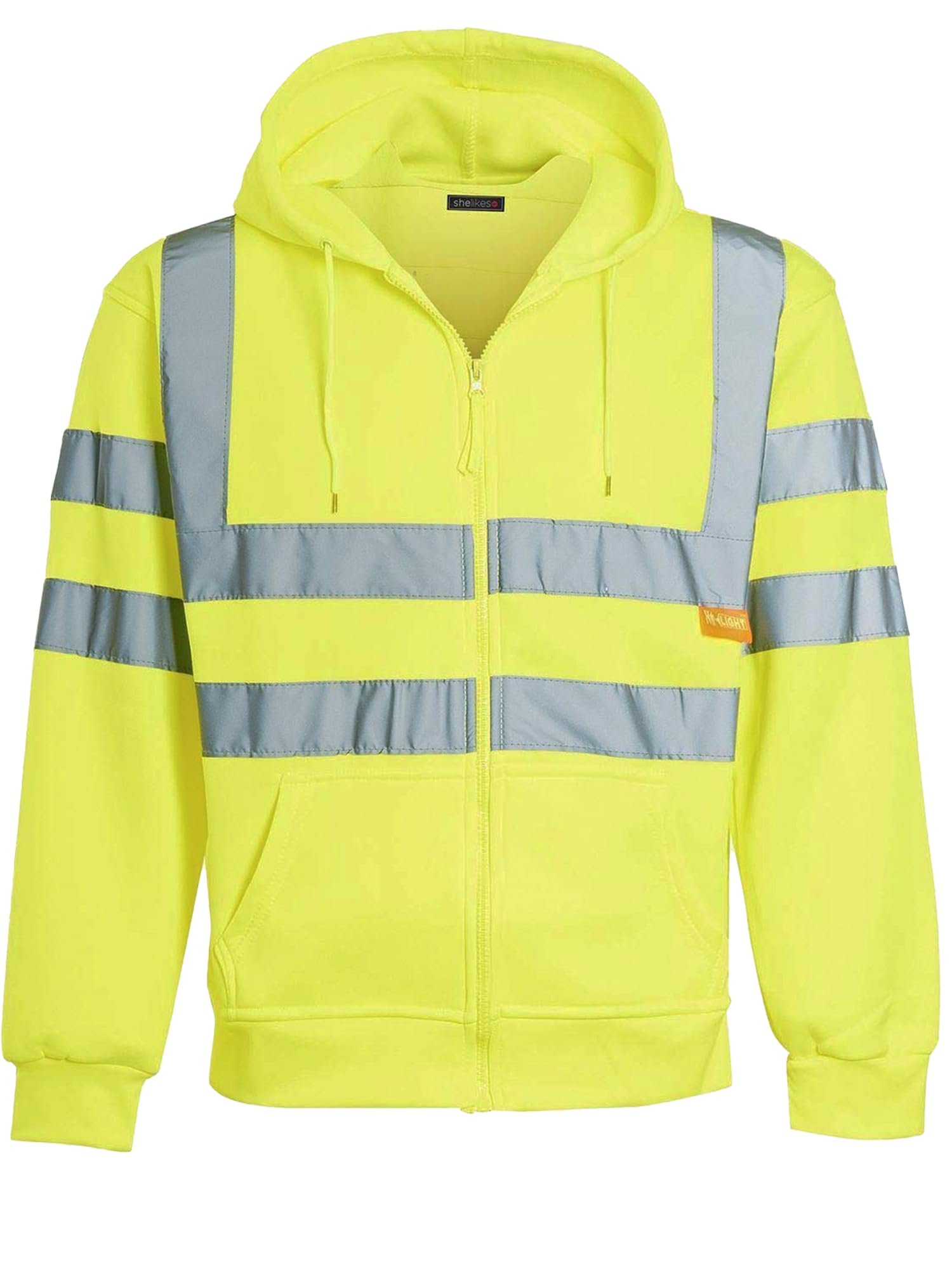 kraftd Mens Hi Vis Hoodie High Viz Hooded Sweatshirt Workwear Hoody With Reflective Tape — view 29