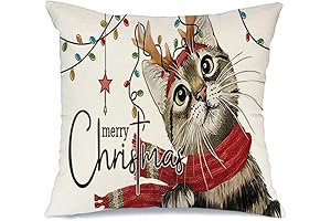 Christmas Cat Throw Pillow - Perfect Festive Decoration